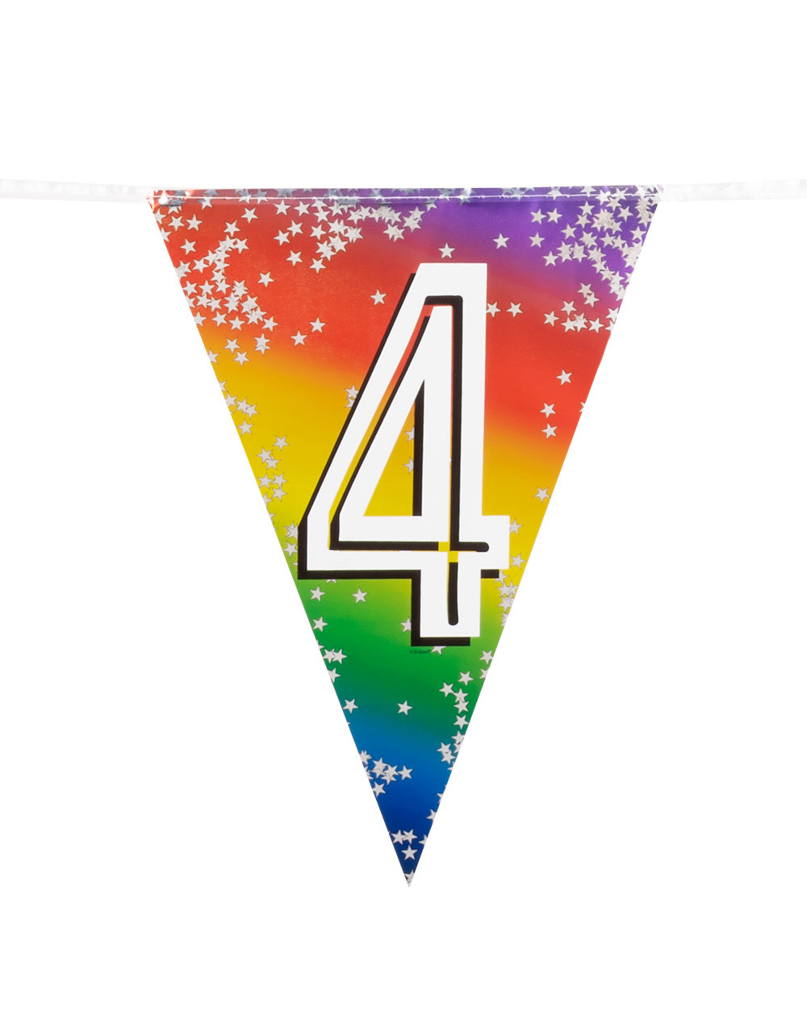 Vlaggenlijn metallic rainbow 4 jaar 6 meter
