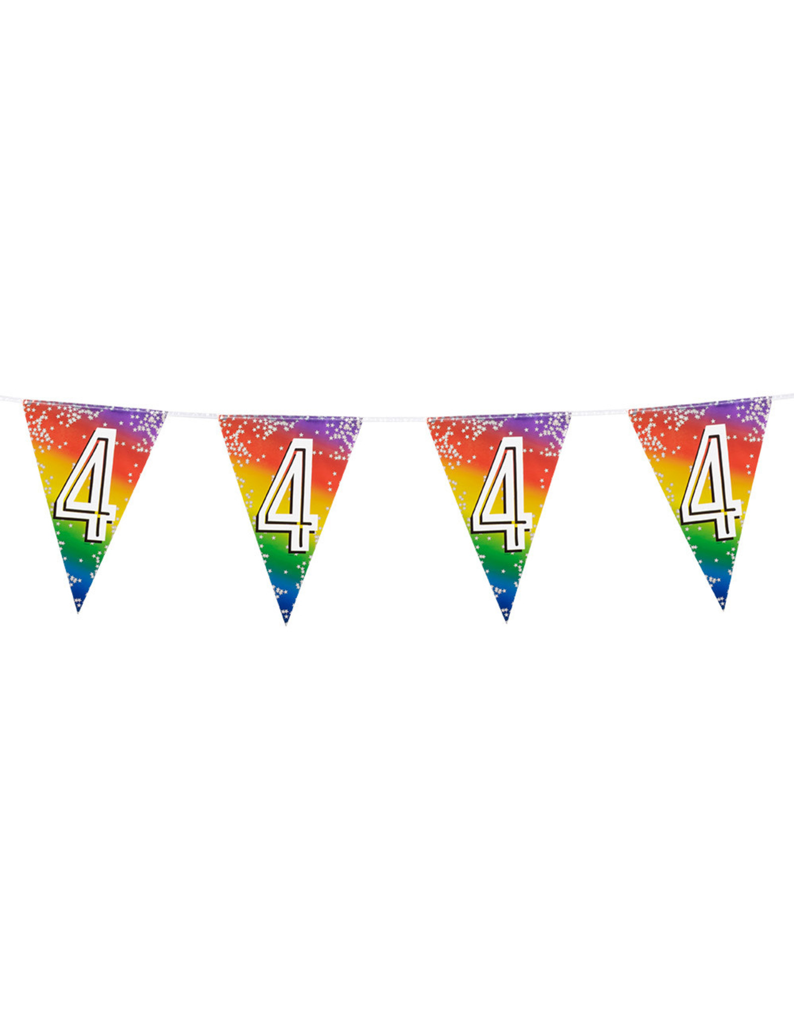 Vlaggenlijn metallic rainbow 4 jaar 6 meter