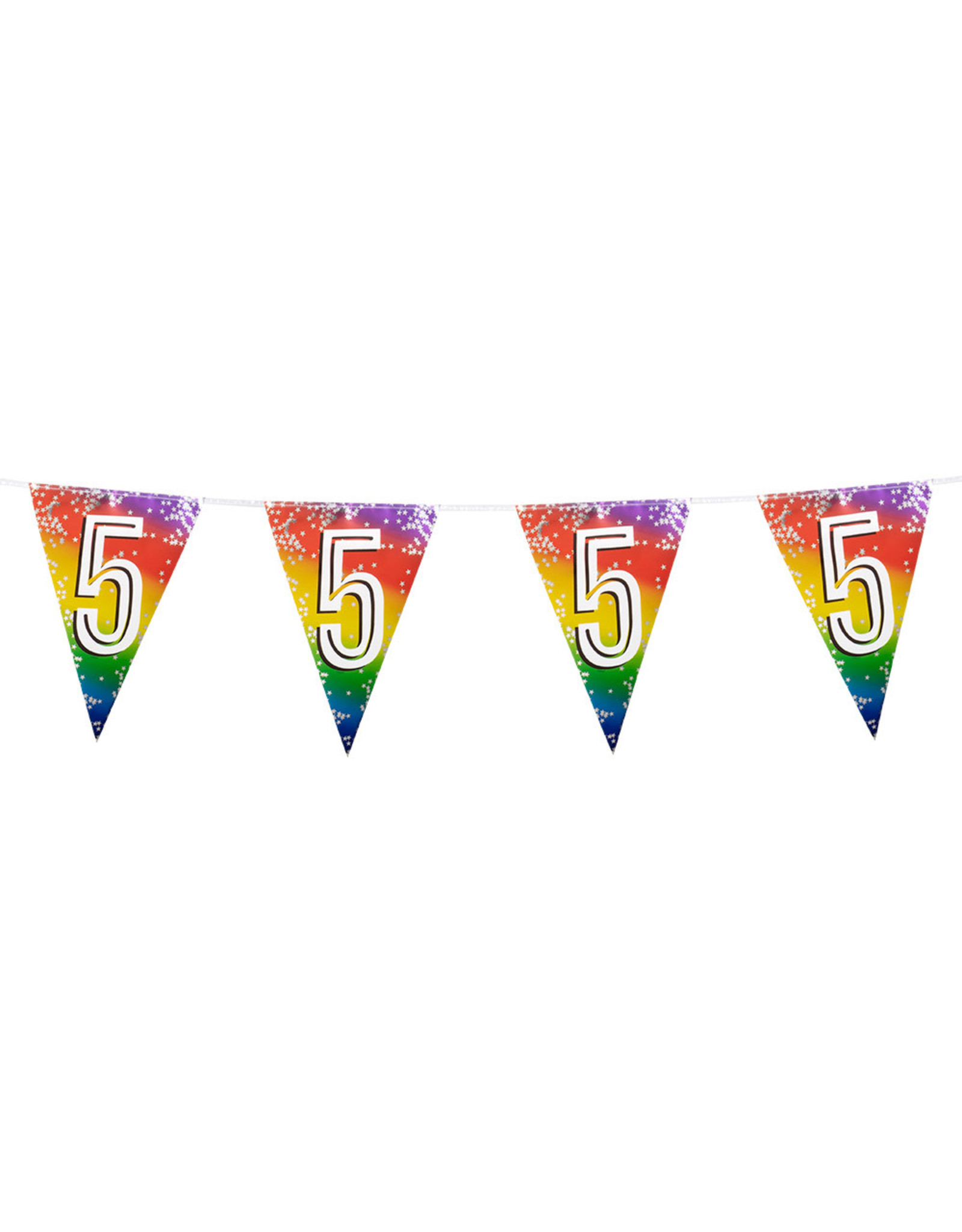 Vlaggenlijn metallic rainbow 5 jaar 6 meter