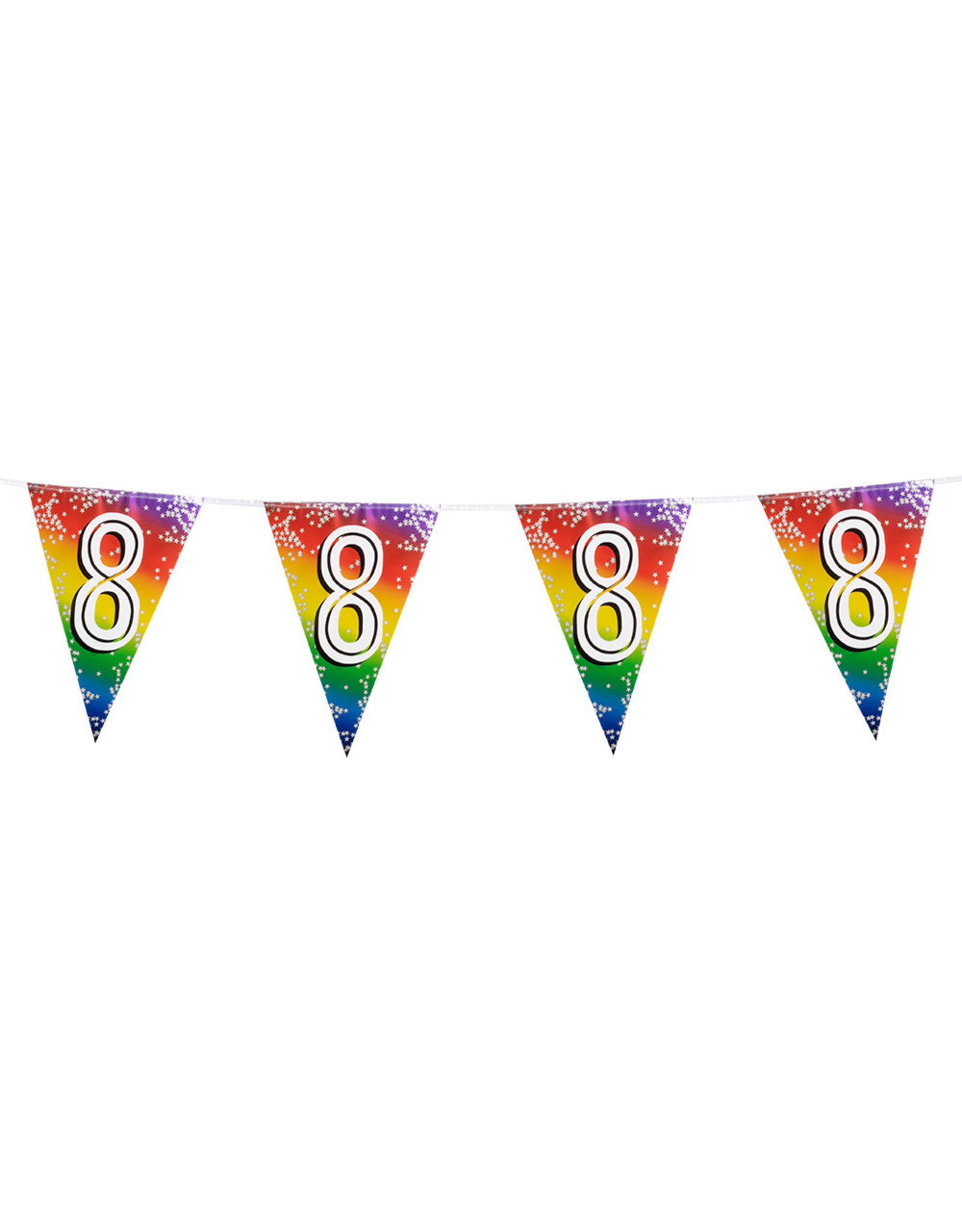 Vlaggenlijn metallic rainbow 8 jaar 6 meter