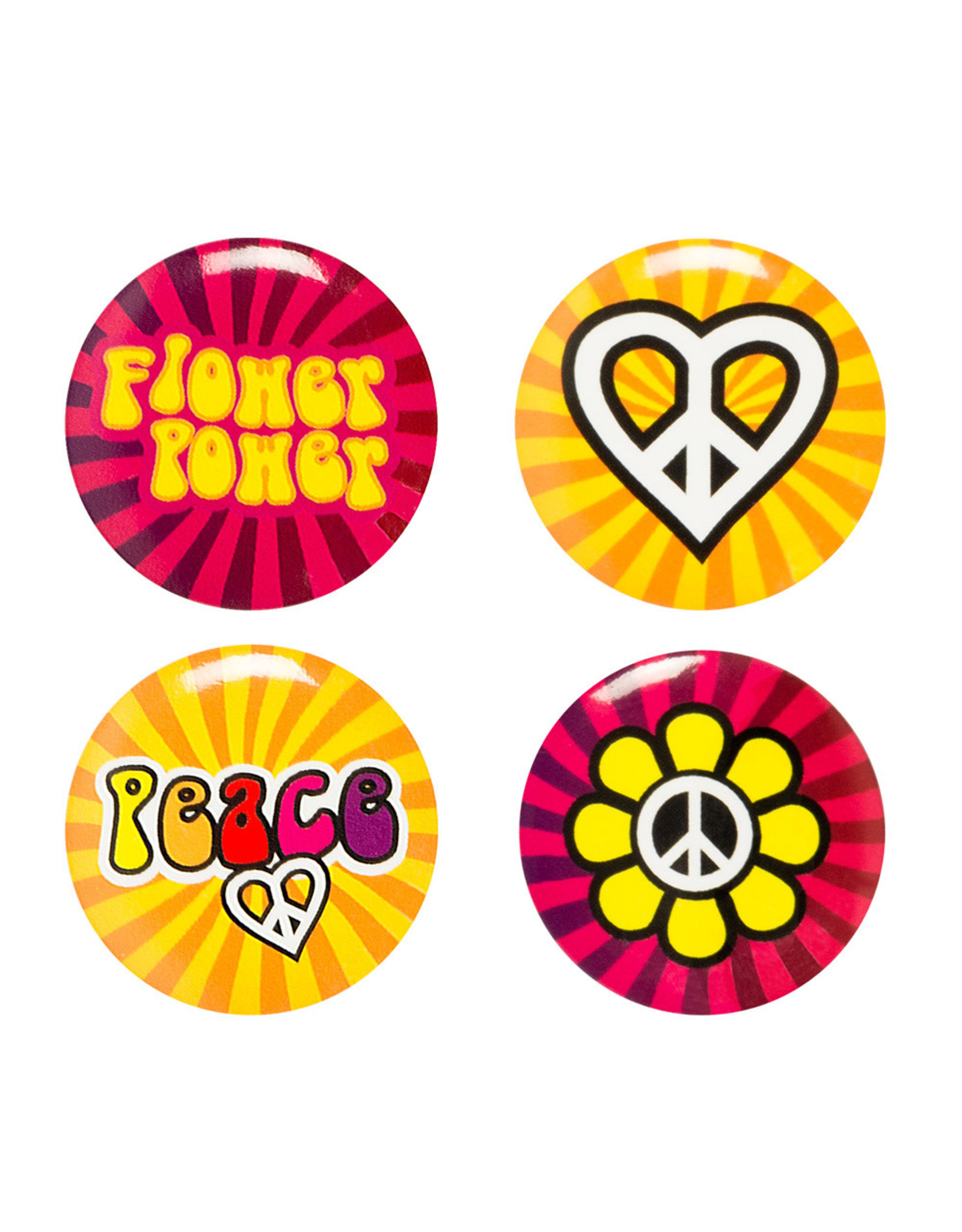 Boland buttons set hippie 4-delig