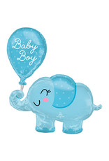 Amscan folieballon supershape baby boy olifant 73 x 78 cm