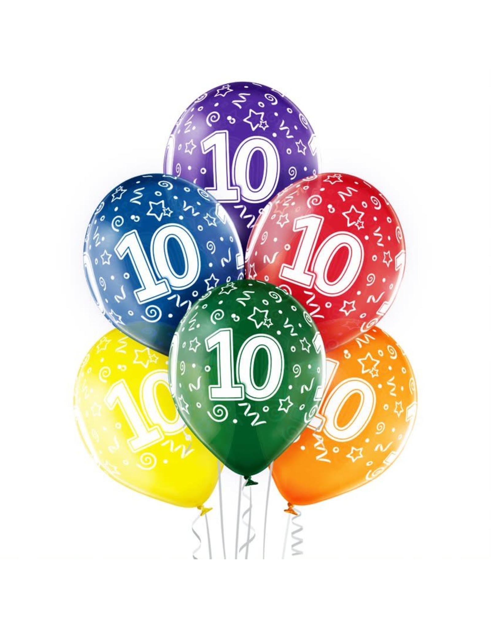 Belbal latex ballonnen 10th birthday 6 stuks