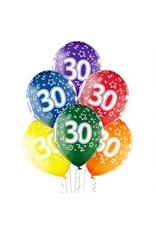 Belbal latex ballonnen 30th birthday 6 stuks