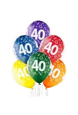 Belbal latex ballonnen 40th birthday 6 stuks
