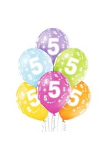 Belbal latex ballonnen 5th birthday 6 stuks