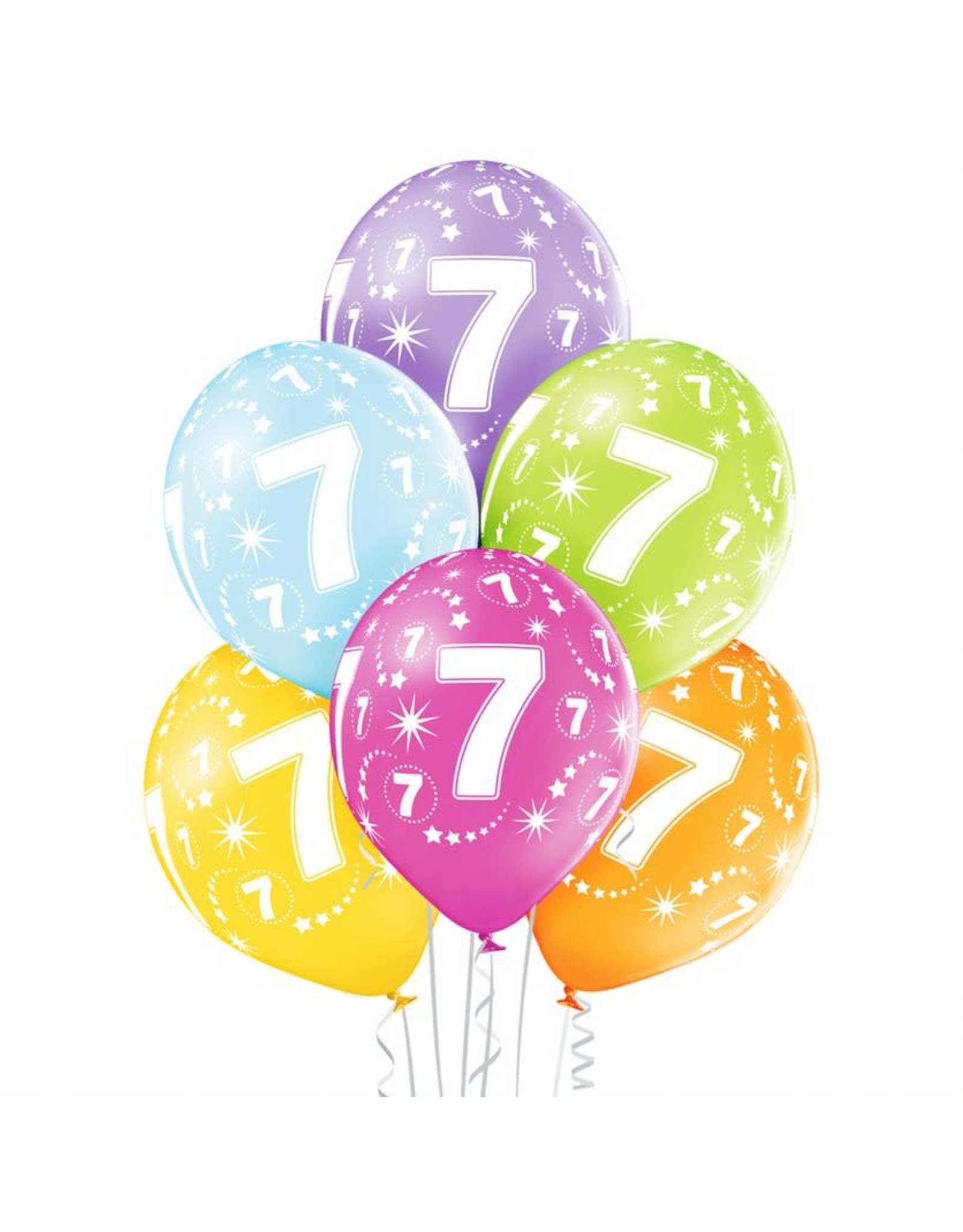 Belbal latex ballonnen 7th birthday 6 stuks