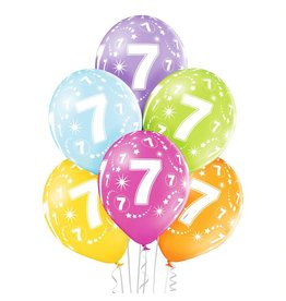 Belbal latex ballonnen 7th birthday 6 stuks