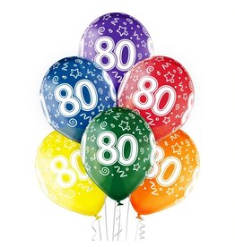 Belbal latex ballonnen 80th birthday 6 stuks