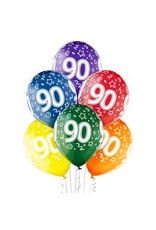 Belbal latex ballonnen 90th birthday 6 stuks