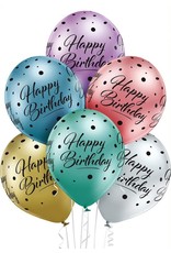 Belbal latex ballonnen chroom happy birthday 6 stuks