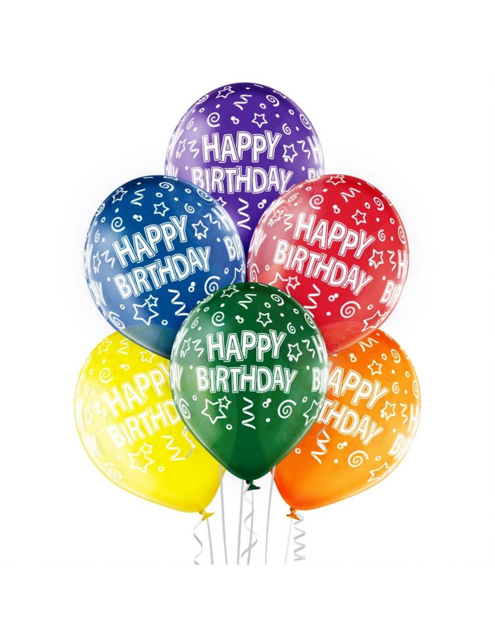 Belbal latex ballonnen happy birthday multicolour 6 stuks