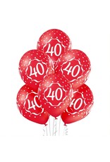 Belbal latex ballonnen 40th anniversary 6 stuks