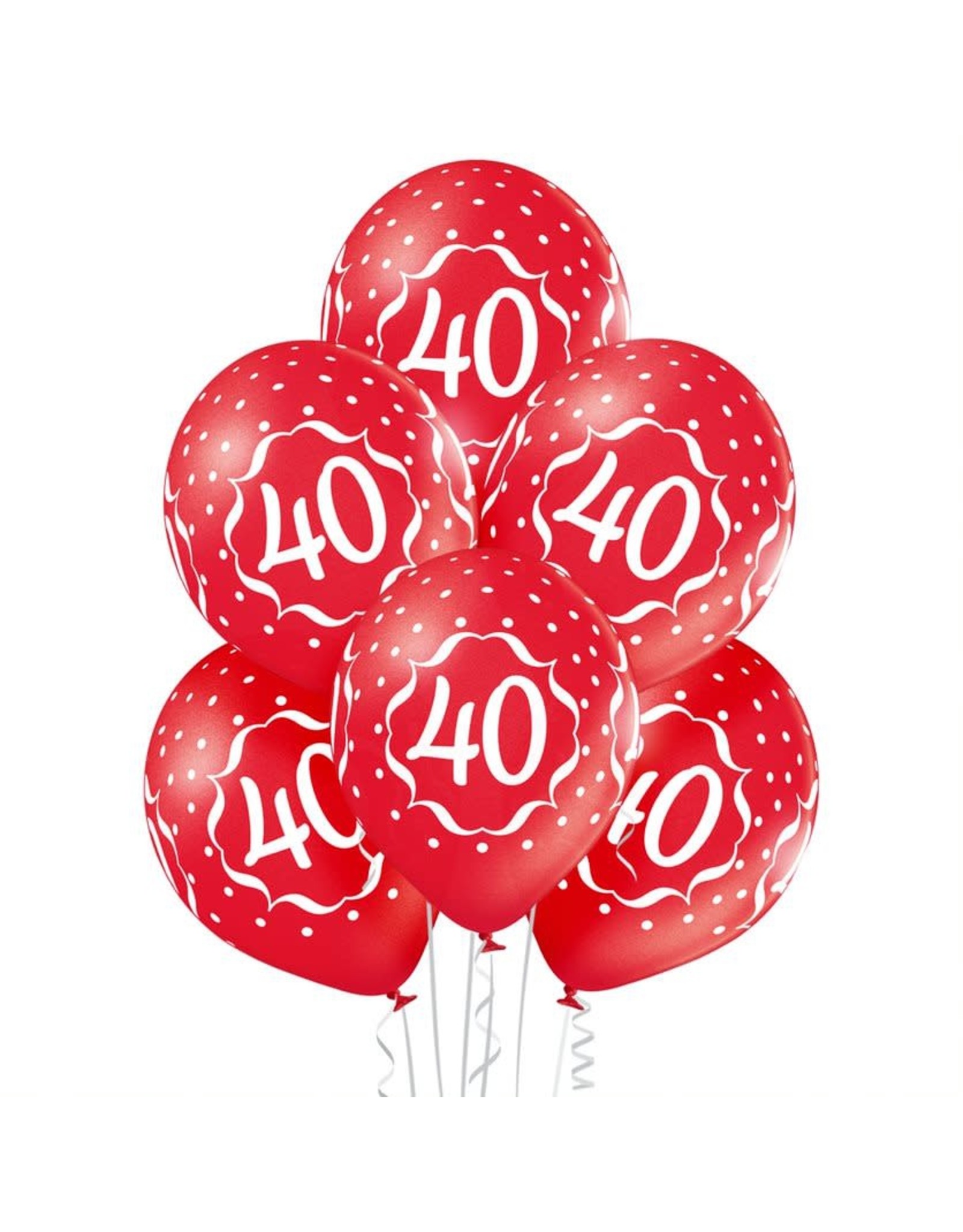 Belbal latex ballonnen 40th anniversary 6 stuks