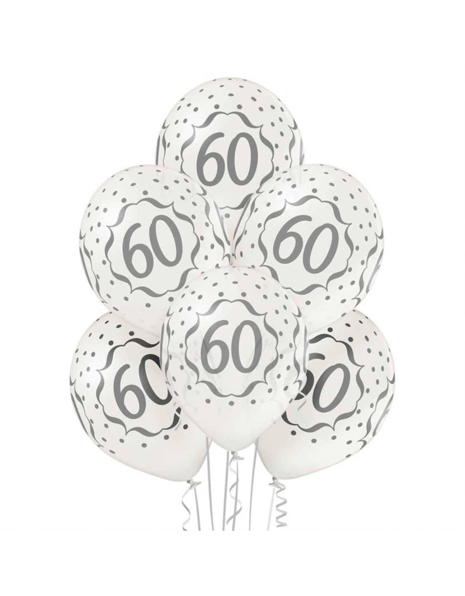 Belbal latex ballonnen 60th Anniversary 6 stuks