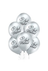Belbal latex ballonnen chroom just married 6 stuks