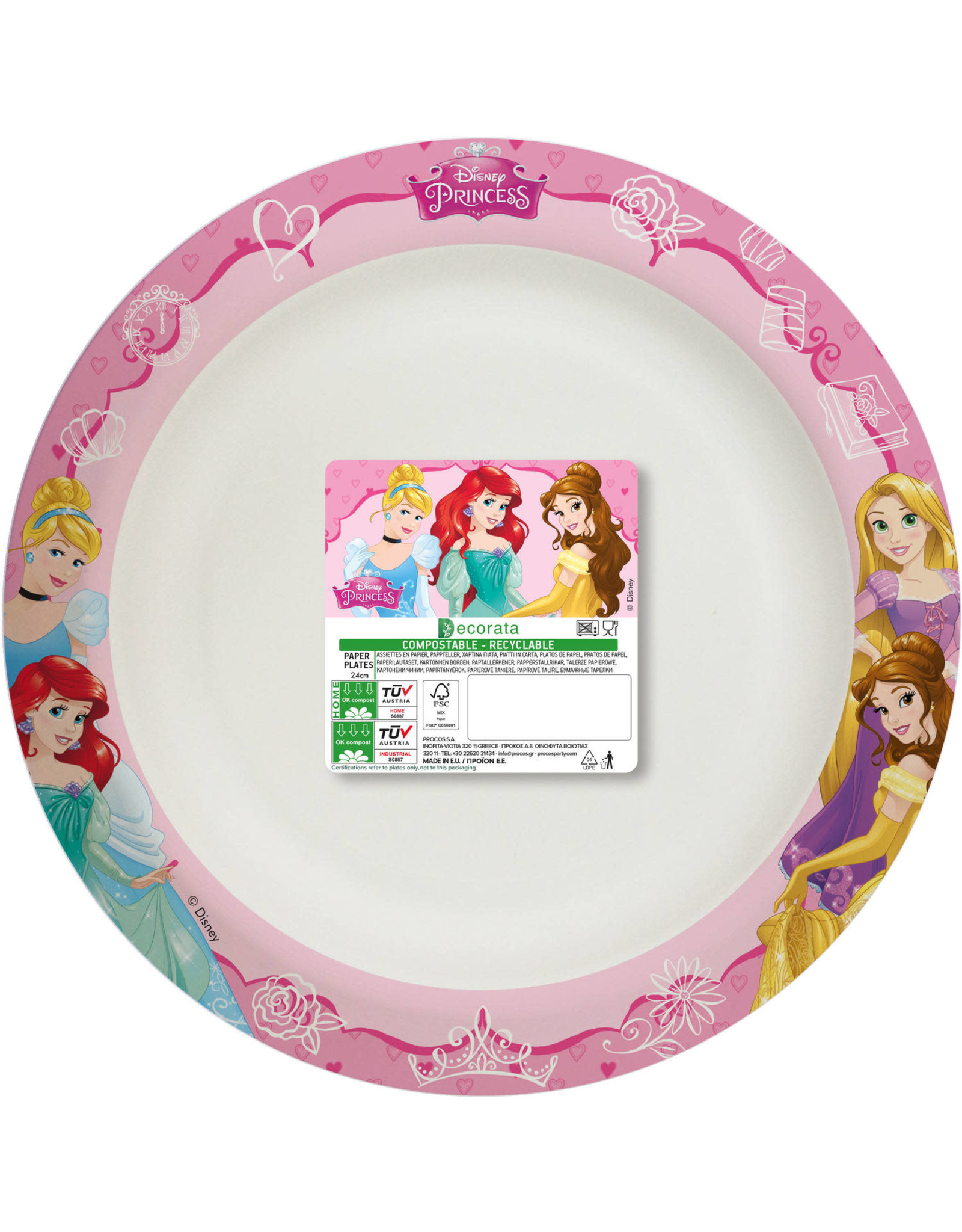 Disney Princess borden 23 cm 8 stuks