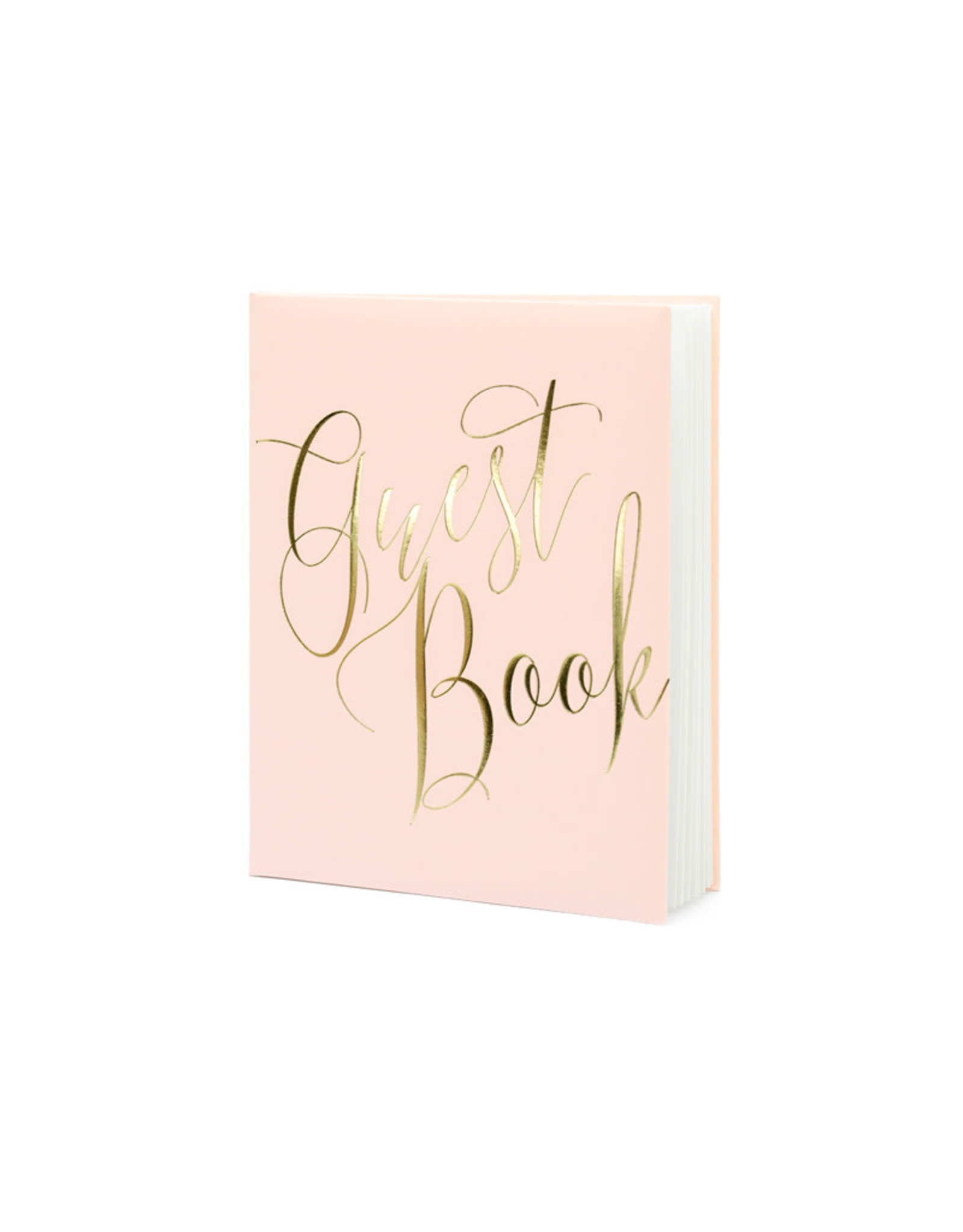 PartyDeco gastenboek baby roze met gouden opdruk (81)