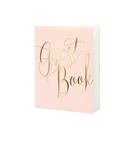 PartyDeco gastenboek baby roze met gouden opdruk (81)