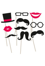 Photo props set moustache 10-delig
