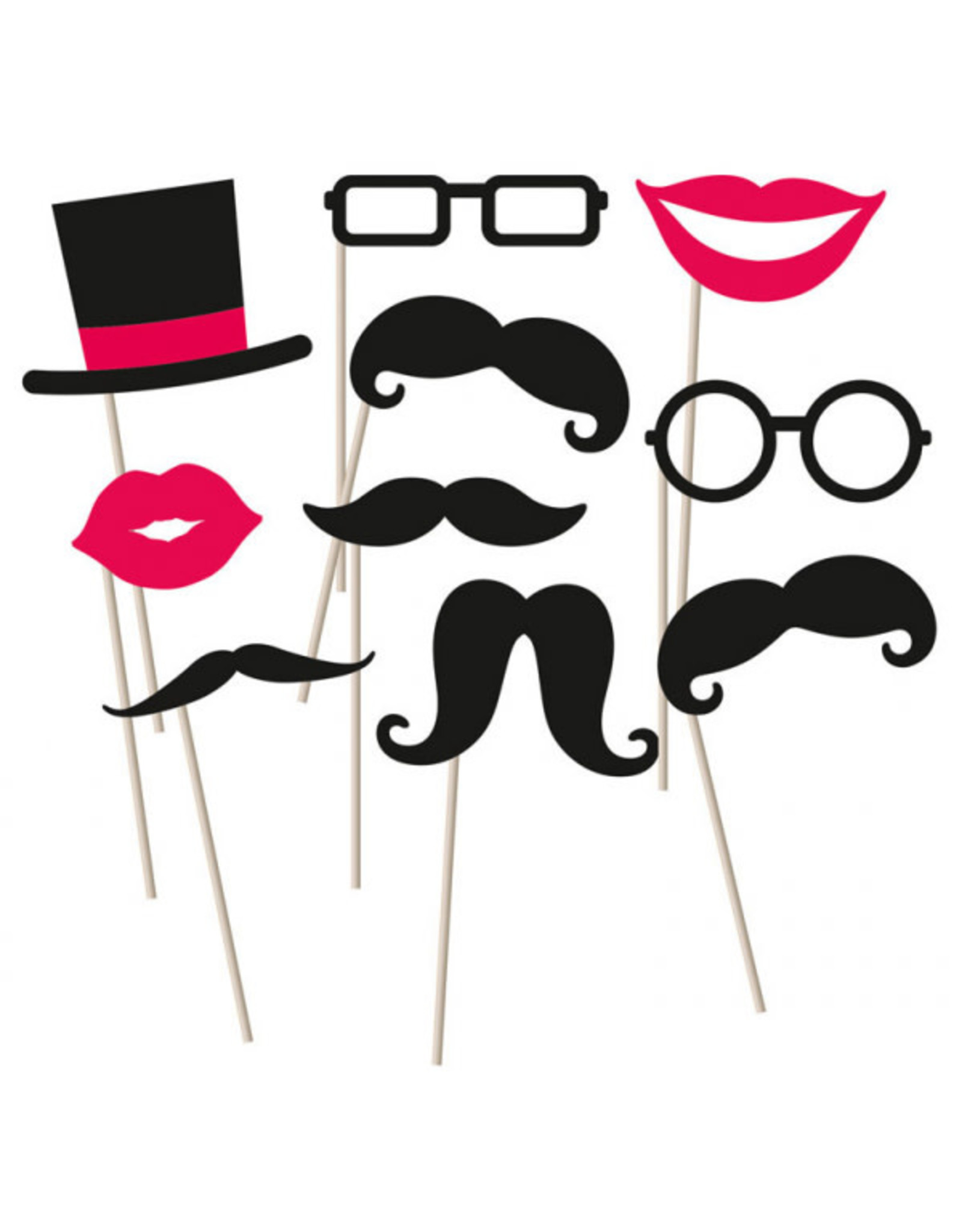 Photo props set moustache 10-delig