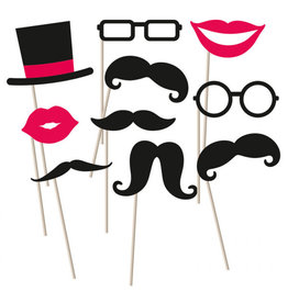 Photo props set moustache 10-delig