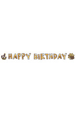 Amscan piraten letterslinger goud happy birthday