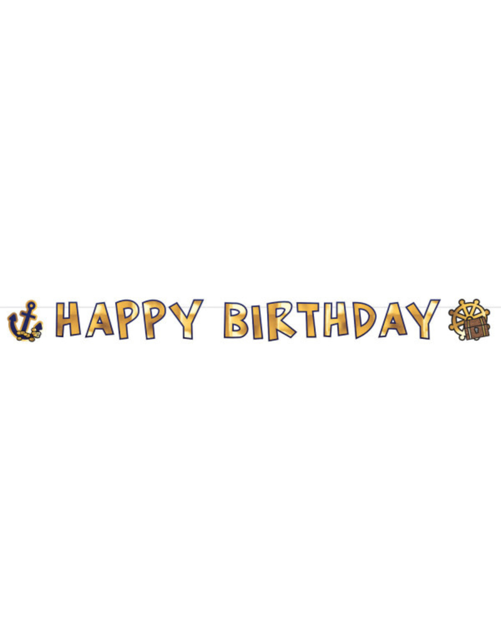 Amscan piraten letterslinger goud happy birthday