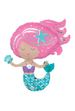 Folieballon supershape cute mermaid 73 x 76 cm