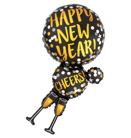Amscan folieballon ultrashape happy new year, cheers! 45 x 91 cm