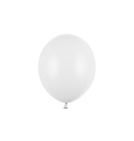 Ballonnen 27 cm metallic wit 10 stuks