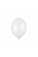 Ballonnen 27 cm metallic wit 50 stuks