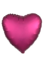 Folieballon fuchsia vorm hart 43 cm