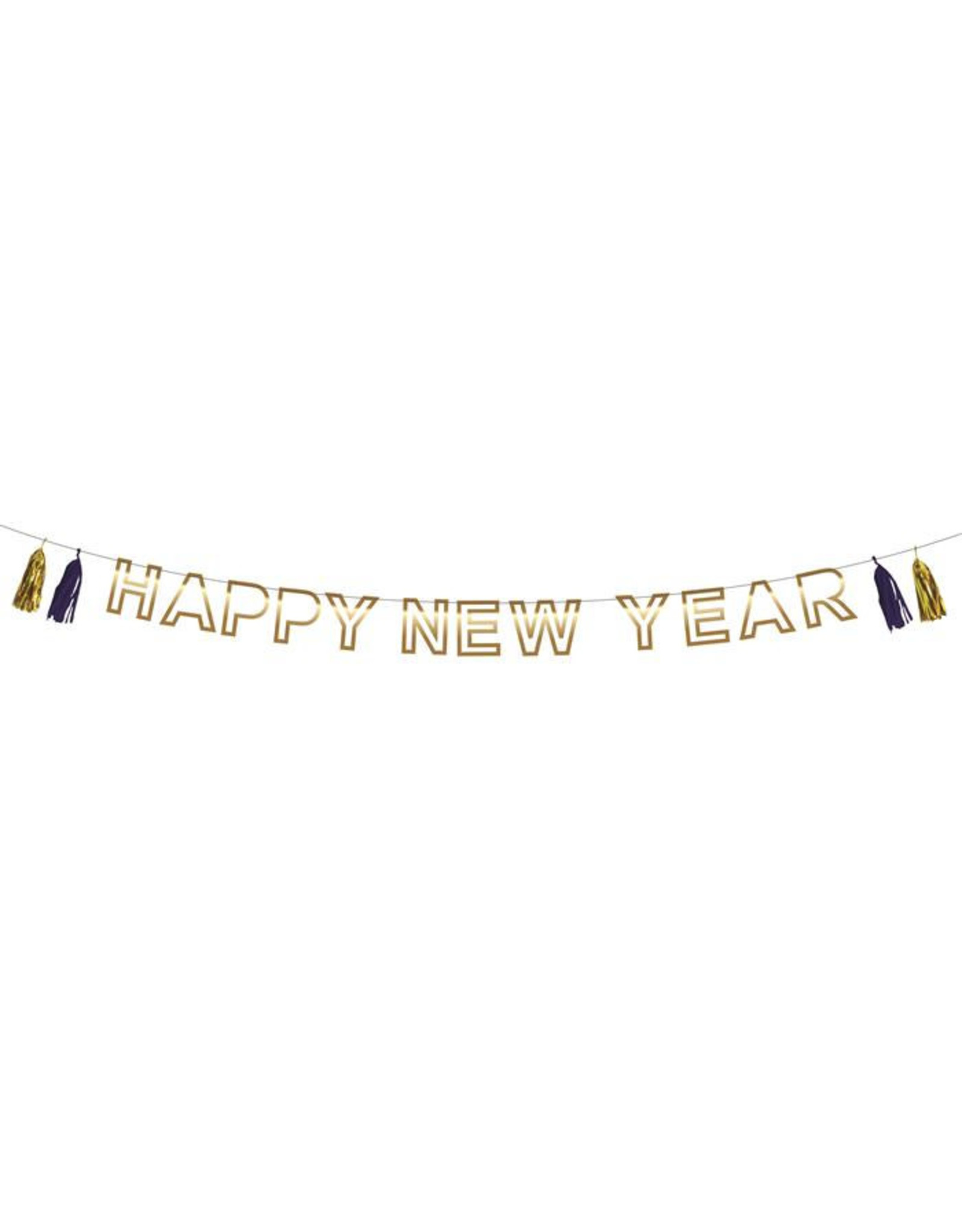 Letterslinger happy new year met gouden tassel