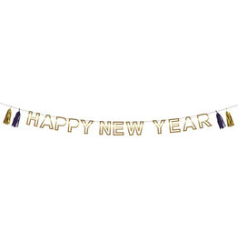 Letterslinger happy new year met gouden tassel