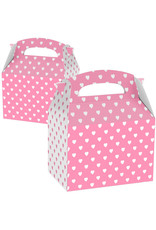 Partybox hart roze/wit 10 x 15 x 10 cm