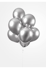Chroom ballonnen zilver 10 stuks
