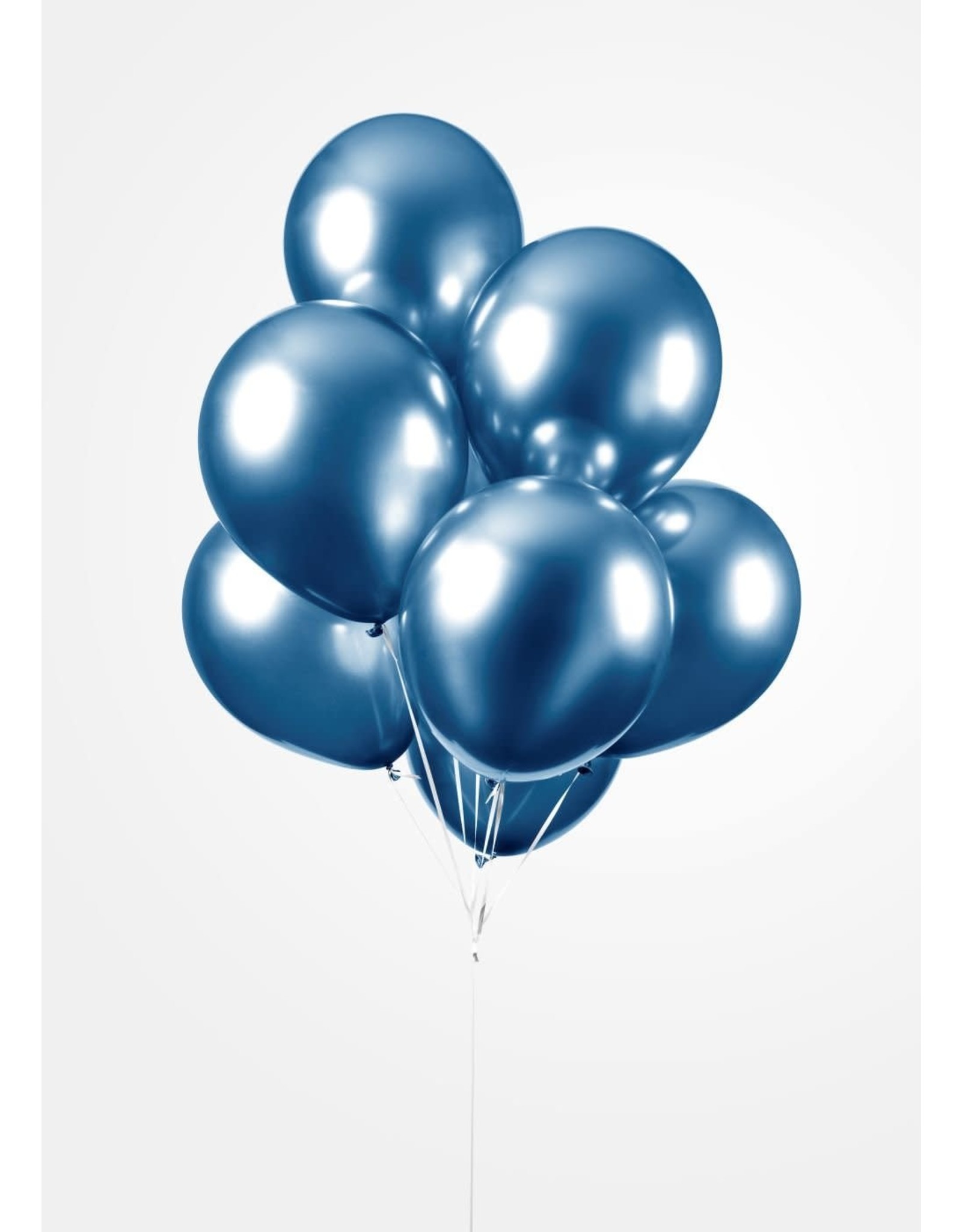 Chroom ballonnen blauw 10 stuks