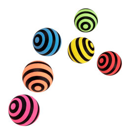 Boland uitdeelcadeautjes stuiterballen gestreept 6 stuks