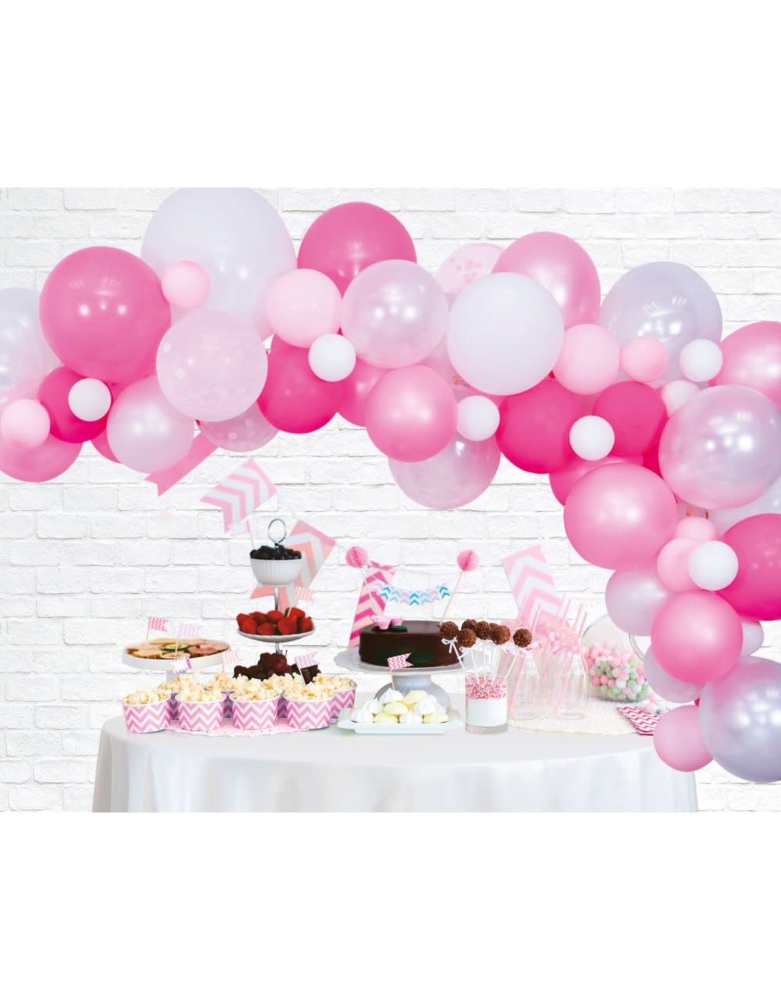 Ballonnenboogset DIY roze/wit 4 meter