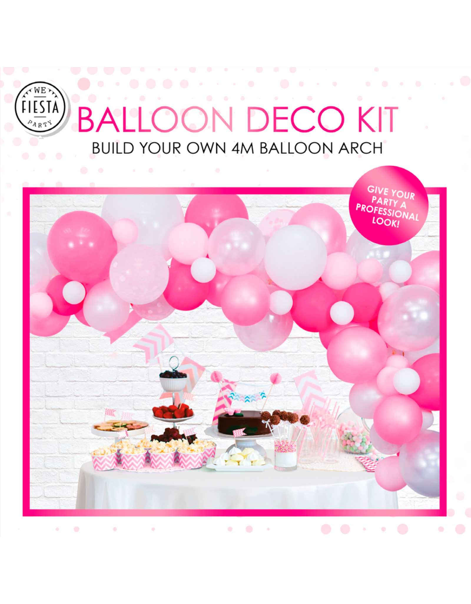 Ballonnenboogset DIY roze/wit 4 meter