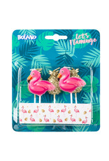 Boland Flamingo kaarsenset 5-delig