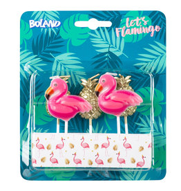 Boland Flamingo kaarsenset 5-delig