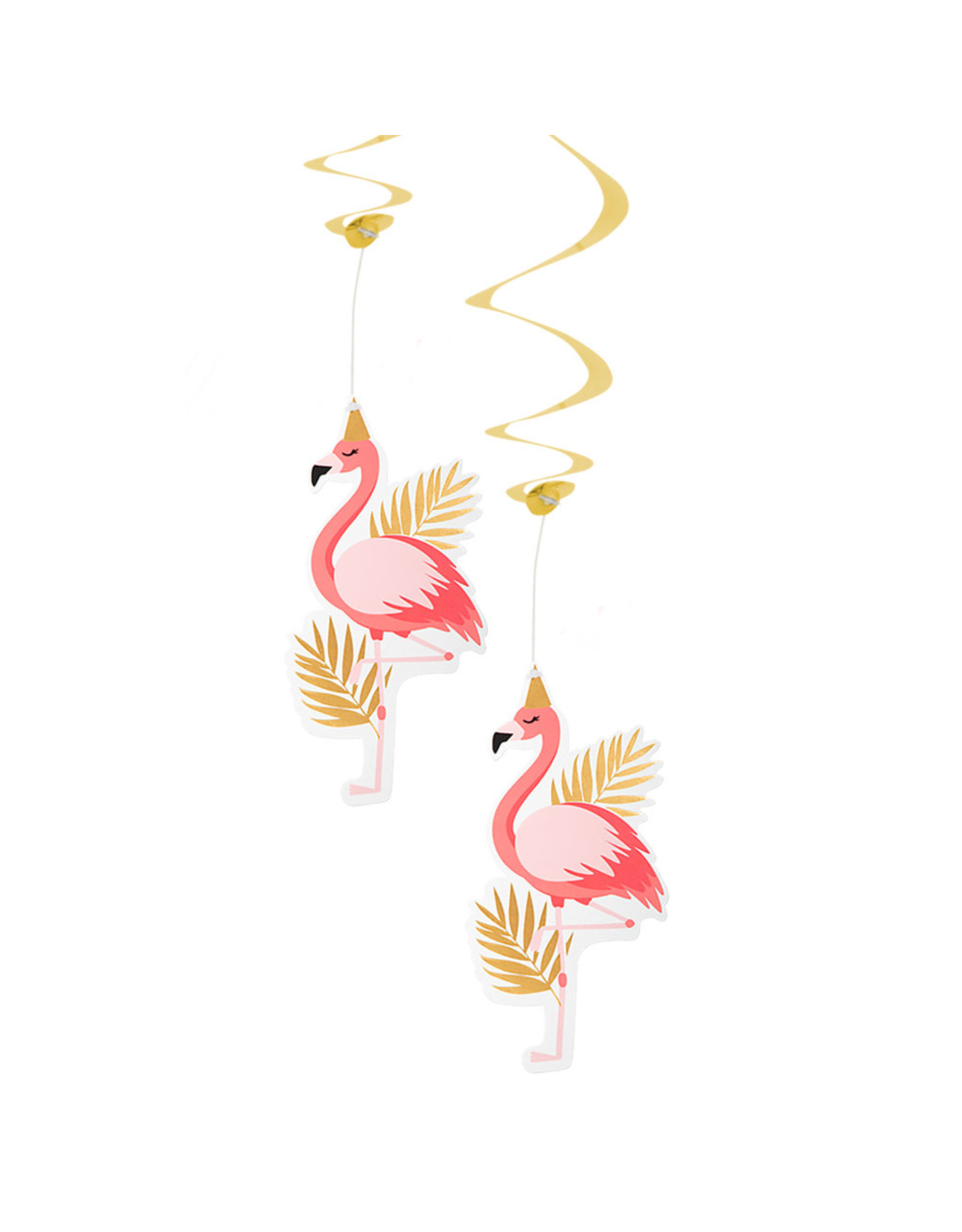 Boland Flamingo hangdecoratie swirls 2-delig