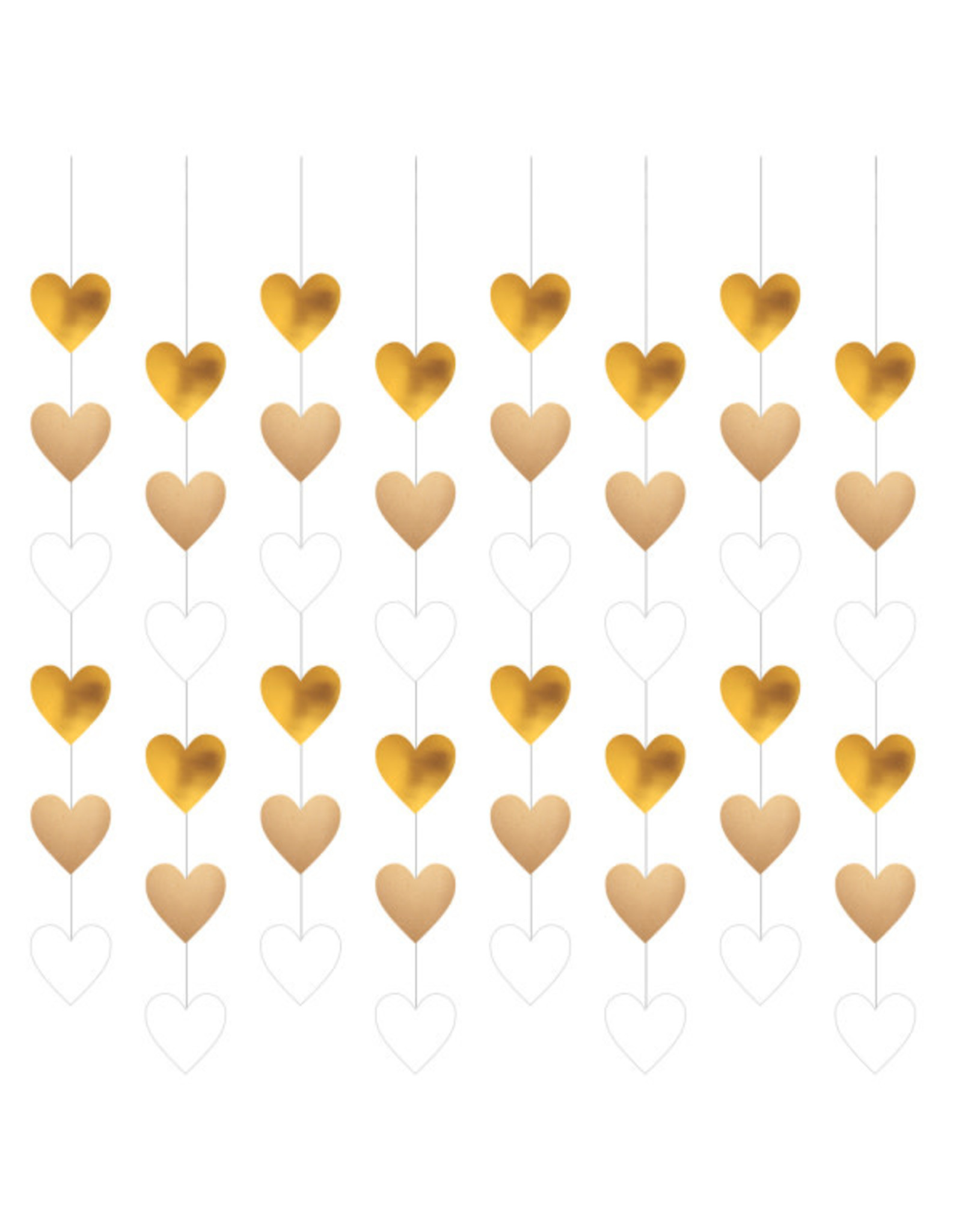 String deccoratie hartjes wedding 8-delig
