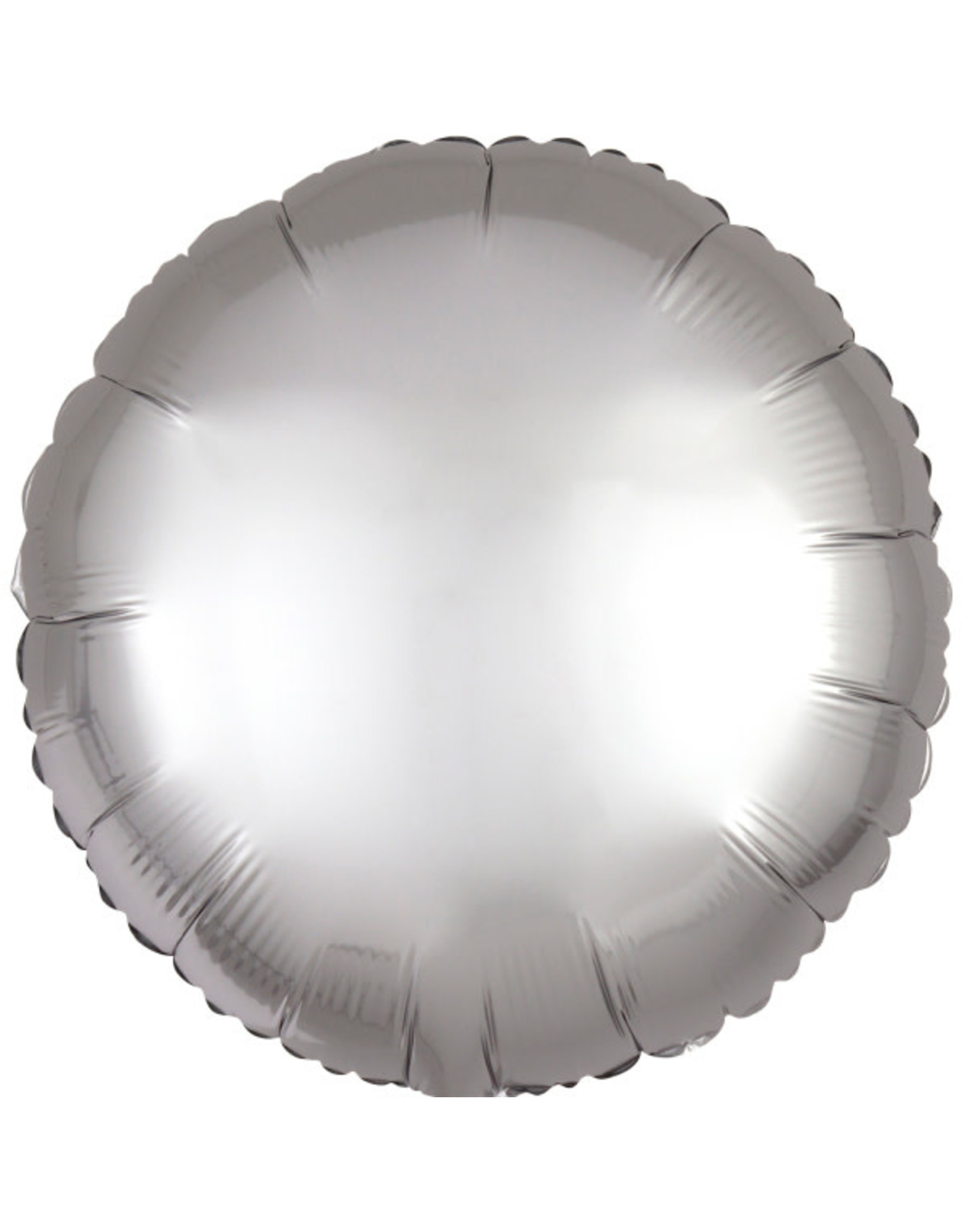 Folieballon zilver vorm rond 43 cm