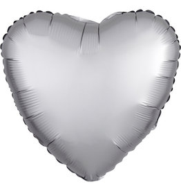 Amscan folieballon zilver vorm hart 43 cm