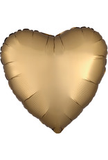 Folieballon goud vorm hart 43 cm