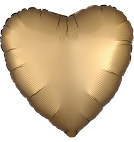 Folieballon goud vorm hart 43 cm