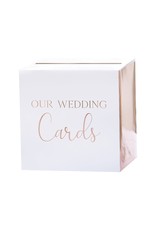 Enveloppendoos wit met rosé goud (our wedding cards)